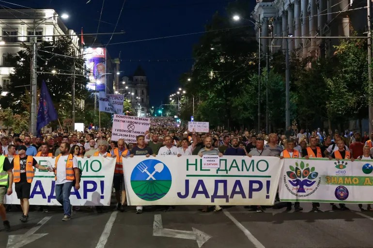 Belgrade Serbia lithium mining protests Rio Tinto
