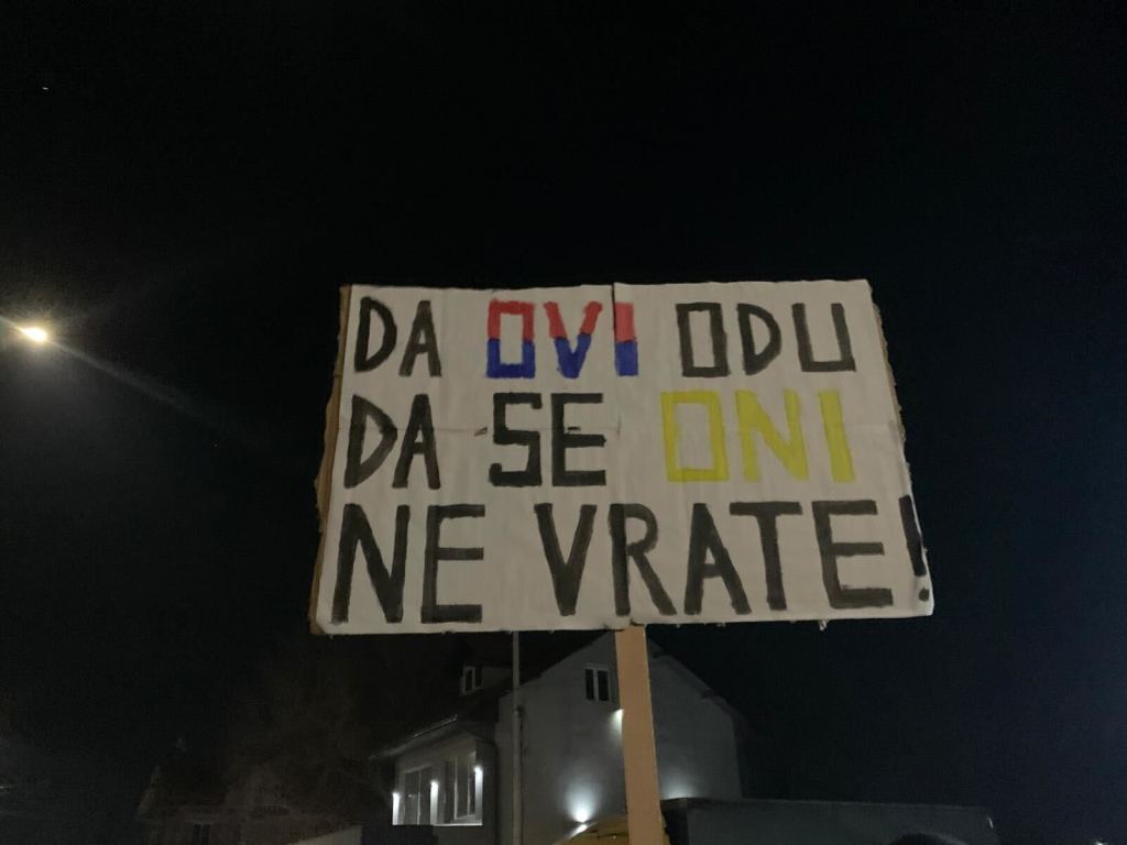 Serbian protests 2025 placard