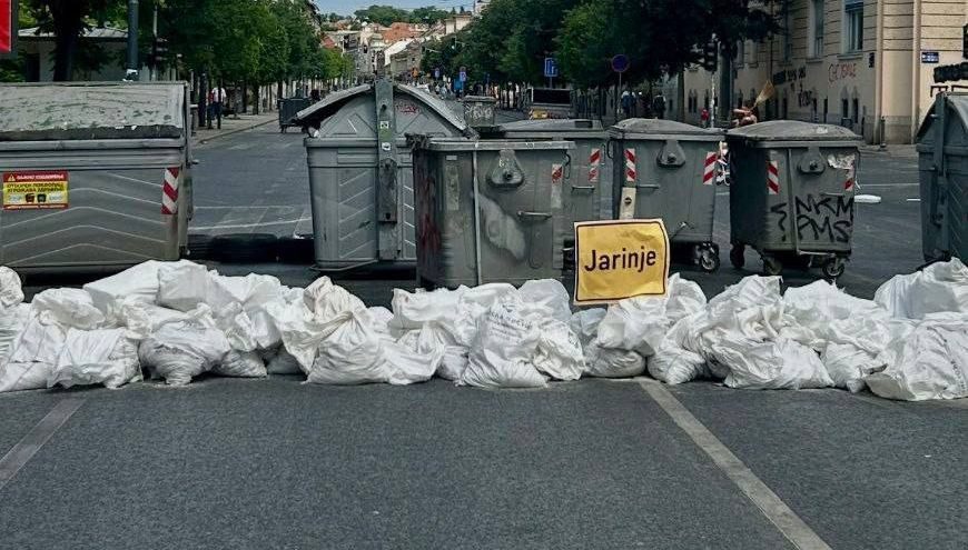 Serbian protests blockade Zemun Belgrade