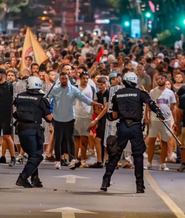 Serbian opposition politicians in the protests