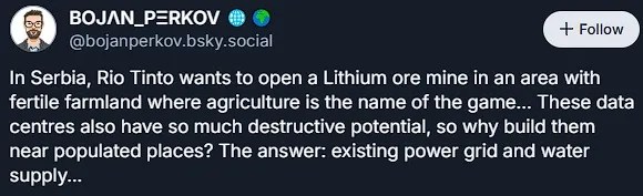 Serbian anti Rio Tinto post