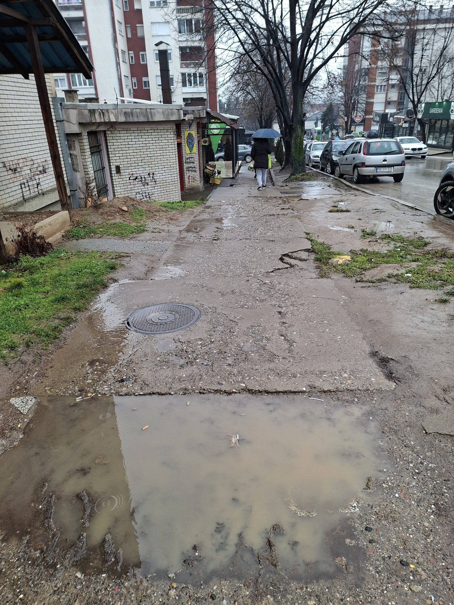 Dilapidated street Prokuplje Serbia