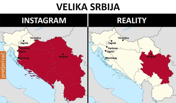 Greater Serbia (Velika Srbija) meme map