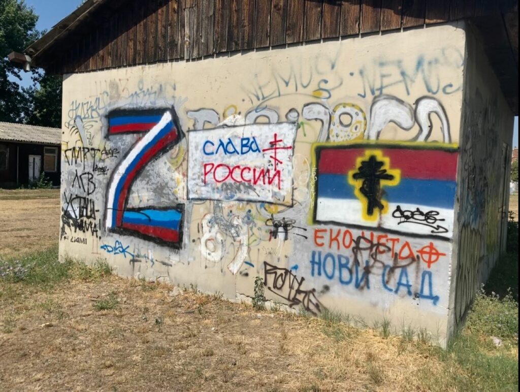 Pro-Russian Z graffiti in Novi Sad, Vojvodina, Serbia