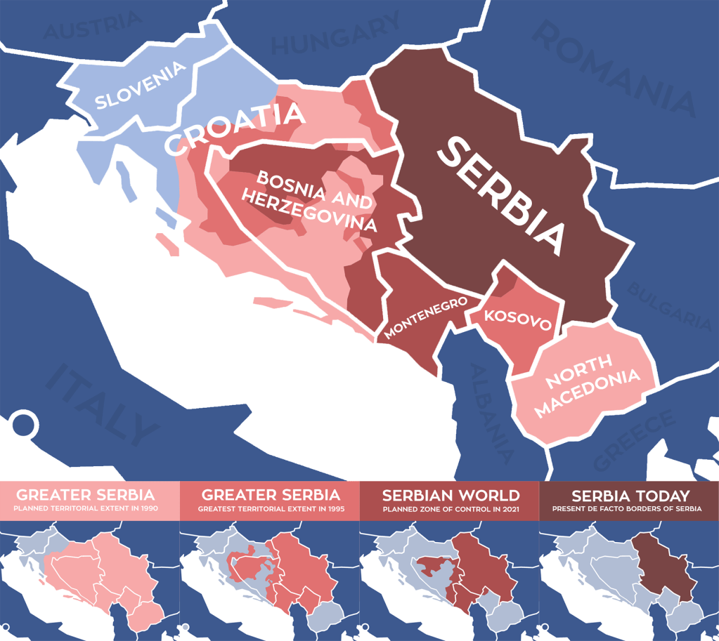Chronological Serbian World Greater Serbia Serbia proper map