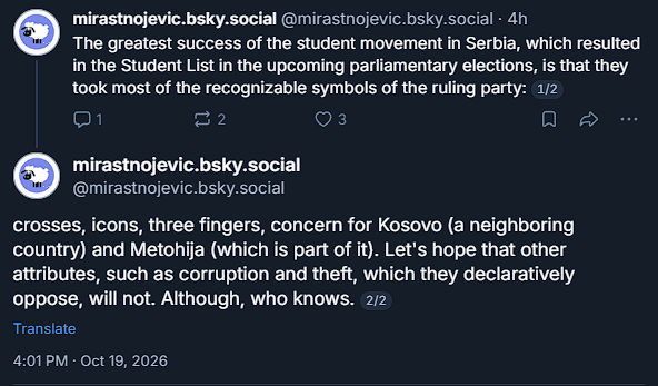 Post about Serbian elections