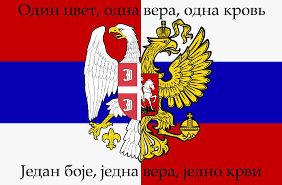 Serbia Russia nationalist flag